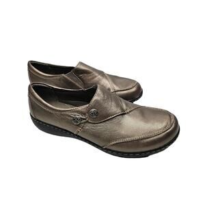 Clarks Bendables Women's Loafers Shoes Size 11 Wide Leather Bronze